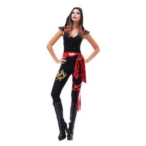 BRAND NEW women partyholic black ninja halloween costume size L 12-14